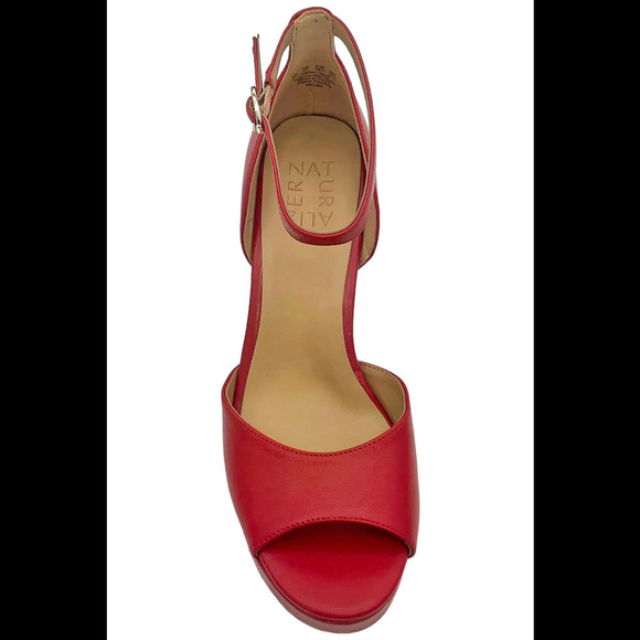 Naturalizer Women's Melina Platform Dress Sandals Leather Crimson - Wide - Picture 2 of 3